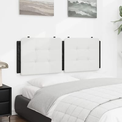vidaXL - Hoofdbordkussen - "Zadar" - 120 - cm - kunstleer - wit - en - zwart