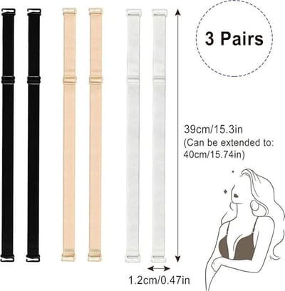 3 paar bh-bandjes, verstelbare elastische bh-bandjes, vervangbare bh-bandjes