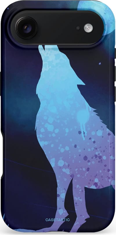 Casetastic hoesje geschikt voor Apple iPhone Air - MagSafe - Dubbellaagse bescherming - Blauwe Wolvennacht - Fashion Case - Donkerblauw Lavendel