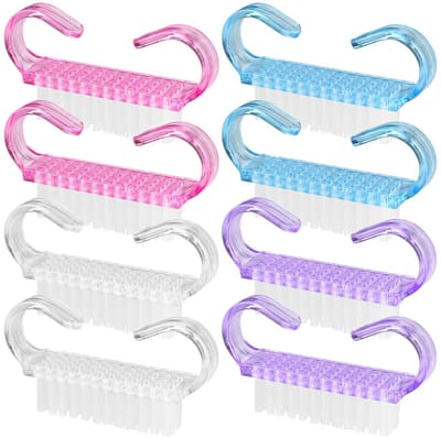 Dailygoods- Nagelreinigingsborstel - 8 stuks - Handgreepontwerp - Stevig en duurzaam - Flexibele borstelharen - Ruimtebesparend ontwerp - Nagelborstel