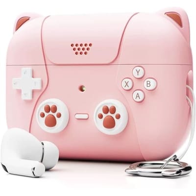 Coverzs Siliconen 'Cute Cat' beschermhoesje geschikt voor AirPods 4 - Kattenhoesje - Case - Stijlvolle bescherming