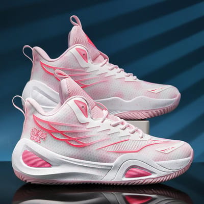 Mesh Basketbalschoenen met Antislip Slijtvast Schokabsorptie Professionele Praktische Competitieschoenen voor Middelbare School Studenten Sportschoenen 35 white