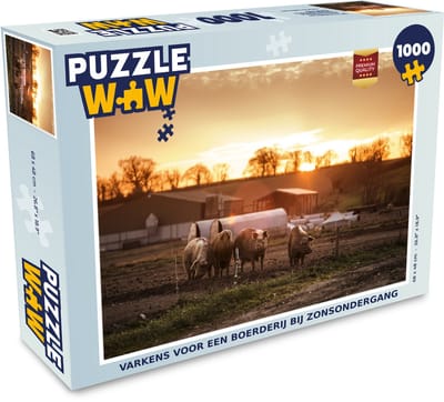 Puzzel Boerderij - Zon - Varken - Legpuzzel - Puzzel 1000 stukjes volwassenen