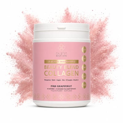 Plent Beauty - Beauty Blend Viscollageen - Pink Grapefruit - 40 doseringen - Met 12 actieve ingrediënten ter ondersteuning van huid, haar, nagels en botten