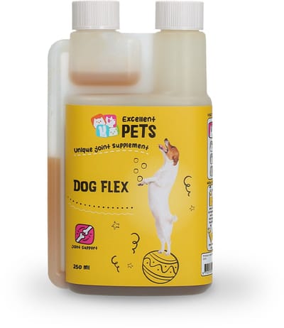Excellent Pets Heup & Gewrichten 250 ml - Bevat MSM, Glucosamine en Collageen - Ondersteunt Soepele Gewrichten & Sterke Botten, Pezen en Banden - Weerstand Honden supplementen - Dog Flex