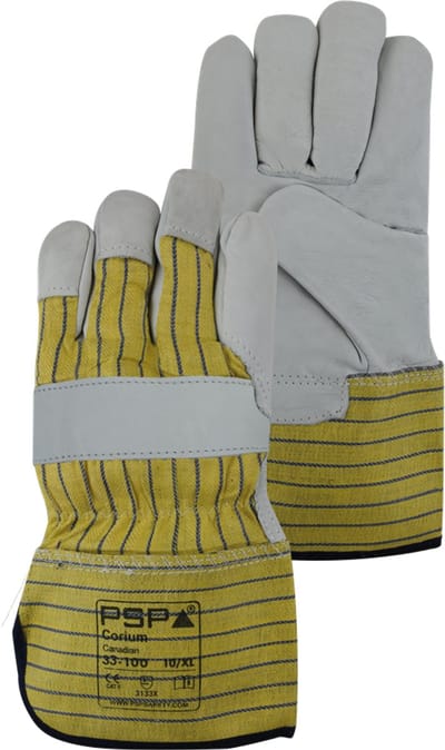 2 paar - Werkhandschoenen 'Amerikaantje' PSP 33-100 Corium Canadian, Rundnerfleder (0,8 - 1,0 mm), maat 10 / XL