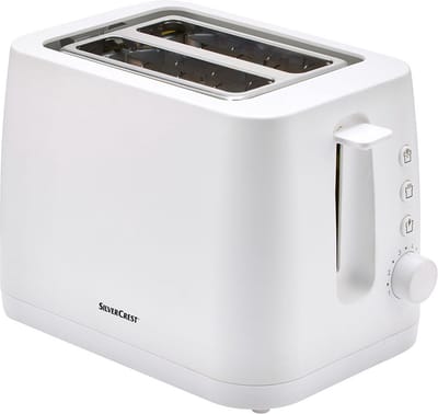Silvercrest Broodrooster - Wit - 870W - 6-instelbare bruiningsniveaus - Ontdooifunctie - Kruimellade
