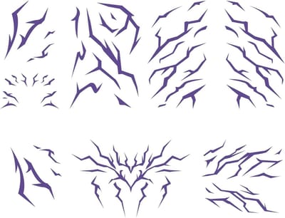 Tijdelijke Tatoeages - Paarse Stickers - Cosplay Feestjes - Waterbestendig Design - 5 Stuks - Paars