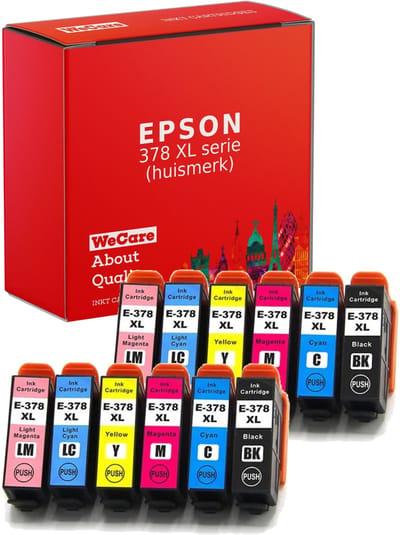 12-pack | Geschikt voor Epson 378XL inktcartridges - XP 8500 - 8505 - 8600 - 8605 - 8700