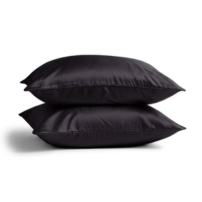 2x Zijden Kussensloop 50x70cm Zwart Hotelsluiting 22 Momme - Kussensloop set - Luxe Silk Kussensloop 100% moerbei zijde - Zijde kussensloop - Silk Heaven - 50x70cm / Hotelsluiting
