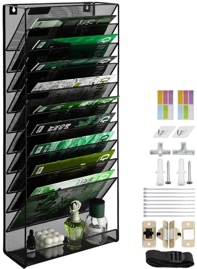 Brieven en tijdschriften, 11 etages, duurzaam metalen gaas, bureau-organizer voor mappen en brieven