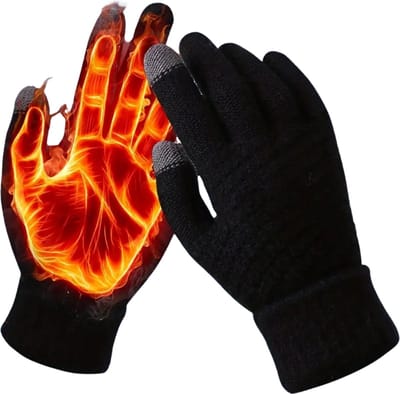 Bovista Winterhandschoen - Handschoenen - Touchscreen Handschoenen - Handschoenen WInter - Winter - Gebreid - Zwart