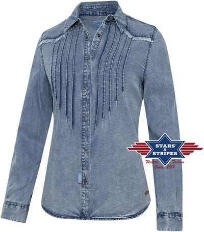 Stars & Stripes - Western Blouse - Blue - L