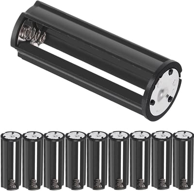 Batterijhouder AAA - Batterij Opslag - Zaklamp Verlenging - Set van 10 - 21.7 x 52.3mm - Zwart