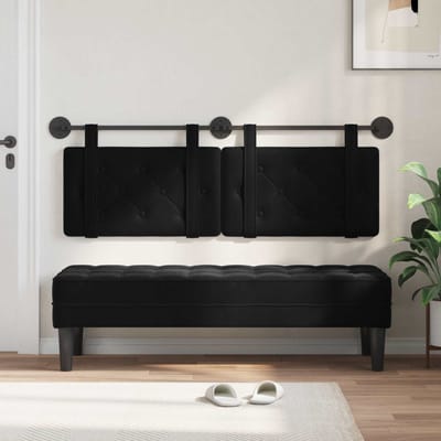 vidaXL - Hangend - hoofdbord - Zwart - Fluweel