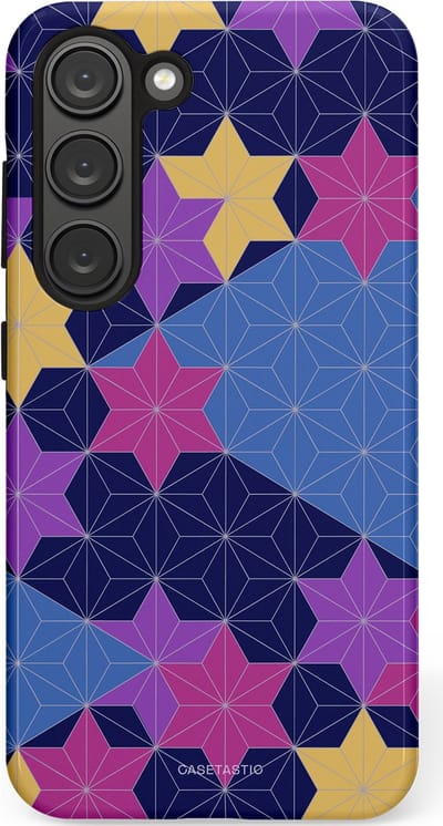Casetastic Hoesje Geschikt voor Samsung S23 - Stijlvolle Beschermende Duo-layer Case - Sterrenlijn