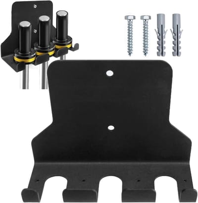 Barbell Opbergrek - Halterhouder Muur - Fitness Ruimte Inrichten - Ruimtebesparend Ontwerp - 25.5x10x18.5cm - Zwart
