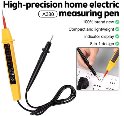 TLVX 8-in-1 Elektrische Spanning Tester 6 tot 380 Volt - DC & AC - Multifunctioneel - LED indicator lamp - Multimeter - Inspectie Elektrische apparaten - Elektrisch Circuit Detector - Bedrading Controleren