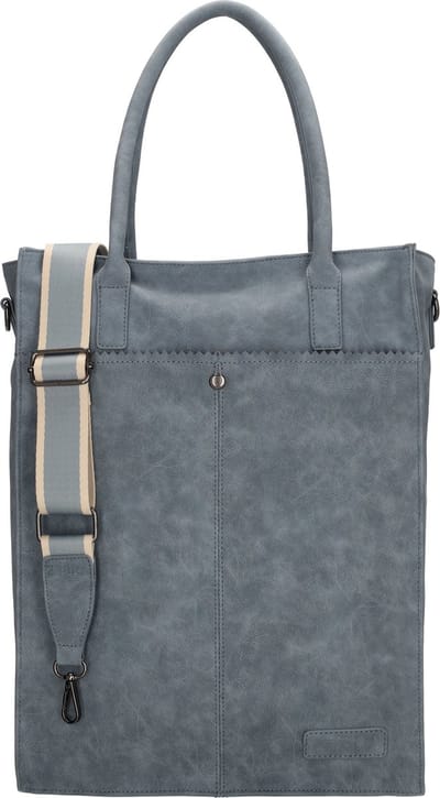 Zebra Trends Cynthia Shopper Dames - Werktas voor laptop tot 15,6 inch - Laptoptas van Imitatieleder - Jeansblauw