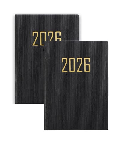 Boek - Kalender - Dagboek - Bureau agenda - Agenda 2026 - 365-Dagenplan - Zakformaat Slanke A7 - Dagelijkse Wekelijkse - Voor Verslag van dagelijkse levensdetails - Persoonlijk werkplan - 2 Stuks - zwart