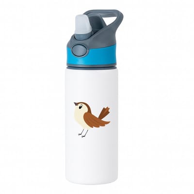 Hacebo® - Huismus waterfles met rietje blauw - Vogels - Dieren liefhebbers - Mus - dieren - water fles - 650ML