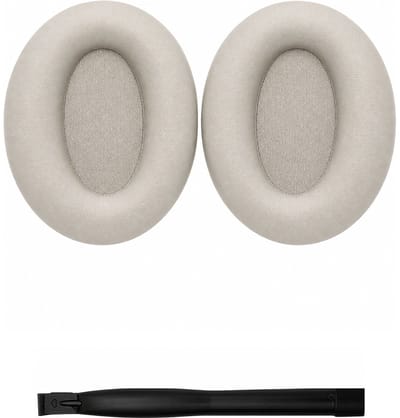 Set Oorkussens voor Sony Koptelefoon - WH-1000XM3 Oorkussen - Kunstleer met Traagschuim - Zilver