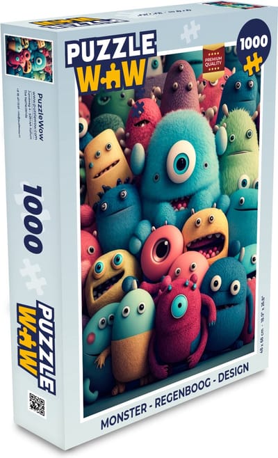 Puzzel Kids - Monster - Regenboog - Design - Meiden - Jongens - Legpuzzel - Puzzel 1000 stukjes volwassenen