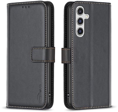 BINFEN Hoesje - Geschikt voor Samsung Galaxy S25 FE Hoesje - BINFEN Color Book Case - Zwart