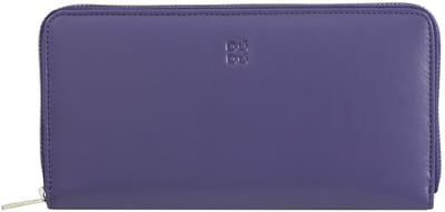 DuDu Ustica Portemonnee RFID-bescherming Leder 20 cm - Dames - Horizontaal - black-lavander