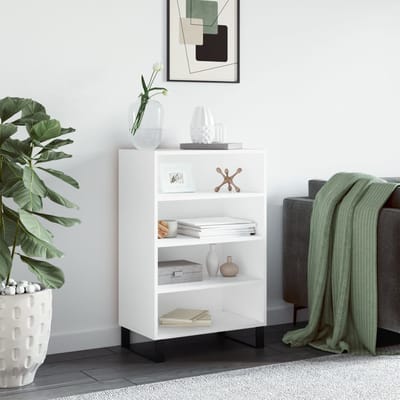 vidaXL - Hoge - kast - 57x35x90 - cm - bewerkt - hout - wit
