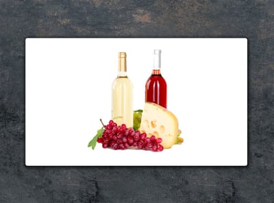 TMK ArtDeko - Snijplank - Glas - 52x30 cm - Wijnmotief - Anti-slip