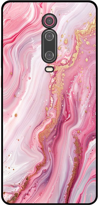 Smartphonica Telefoonhoesje Geschikt voor Xiaomi Mi 9T met marmer opdruk - TPU backcover case marble design - Roze geschikt voor Xiaomi Mi 9T