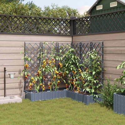 vidaXL - Plantenbak - 5 - st - Lichtgrijs - 120 - x - 120 - x - 126 - cm - PP