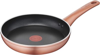 Antiaanbakpan Ø 24 cm met Koper Effect – Ergonomische Handgreep, Geschikt voor Gas en Oven