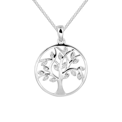 Montebello Ketting Levensboom  - 925 Zilver Gerhodineerd - ∅20mm - 45cm