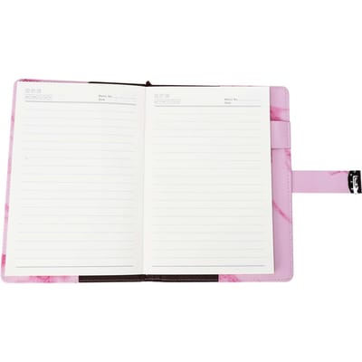 A5 Notitieboek PU Leer Kaft Wachtwoordslot Kladblok Dagboek Boek Kantoor Schoolbenodigdheden Roze white