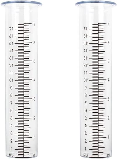 2 Pieces Plastic Rain Gauge Replacement Tube with 7 Inch Capacity Rainwater Meter for Garden Garden Outdoor