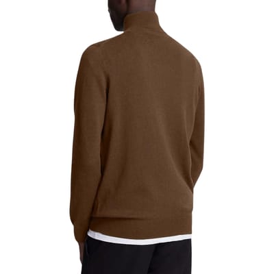 Lyle & Scott effen katoenen Merino trui met kwartrits en wilde netel