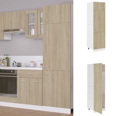 vidaXL - Koelkastkast - 60x57x207 - cm - bewerkt - hout - sonoma - eikenkleurig