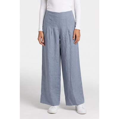 ARKET Ellica Linen Trouser Blue Size: 36 | Wide-Leg & Flared Pants Outlet | Dames | Blauw
