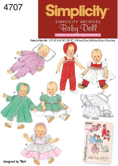 Naaipatroon Poppenkleding 3 Maten - Kleding Set voor Baby Doll