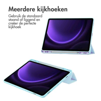 imoshion Tablet Hoes - Geschikt voor Samsung Galaxy Tab S9 11.0 inch FE / Galaxy Tab S10 Lite / Galaxy Tab S10 FE / Galaxy Tab S9 11.0 inch - Trifold Hardcase Bookcase - Lichtblauw