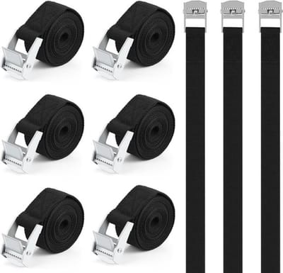 Set van 6 Sterke Spanbanden | Verstelbare Bevestigingsriemen voor Fiets, Auto, en Camping