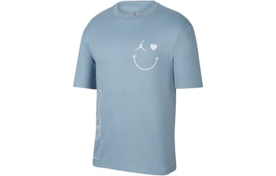 T-shirts Jordan Homme Bleu Col Rond Coupe Droite Modérée L gray
