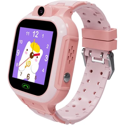 LT37 4G enfants téléphone intelligent appel montre vidéo Chat LBS GPS WiFi SOS moniteur caméra IP67 étanche rose