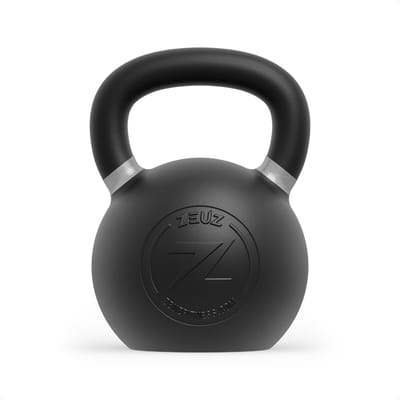 ZEUZ Kettlebell 44 KG – Gewichten voor Fitness & CrossFit - Conditie & Krachttraining – Gietijzer – Zilver