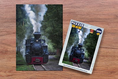Puzzel Een stoomlocomotief in de groene bossen - Legpuzzel - Puzzel 1000 stukjes volwassenen