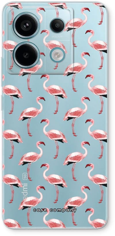 Case Company® - Hoesje geschikt voor Xiaomi Poco X6 hoesje - Flamingo - Soft Cover Telefoonhoesje - Bescherming aan alle Kanten en Schermrand