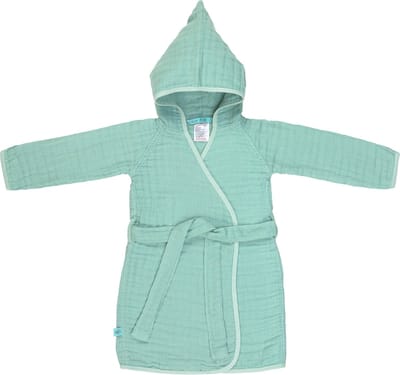 Lässig - Badjas - Mousseline - Mint - maat 80-86cm