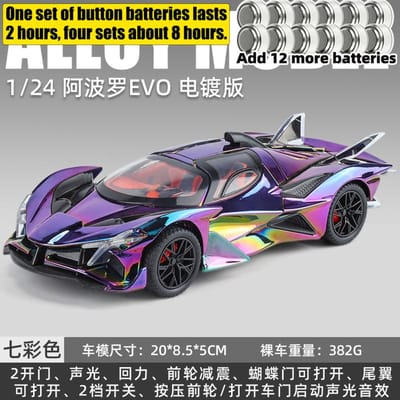 1:24 Apollo Evo Production Limitée Axée sur la Piste Hypercar Modèle Réduit en Alliage Moulé Sous Pression Miniature Cadeau de Vacances